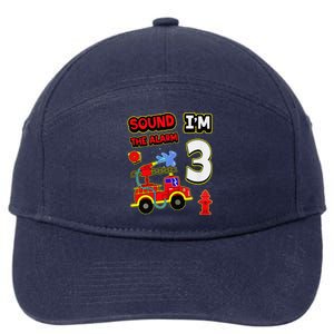 3rd Birthday Fire Truck 3 Year Old Firefighter 7-Panel Snapback Hat