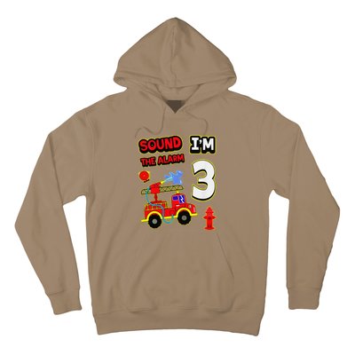 3rd Birthday Fire Truck 3 Year Old Firefighter Hoodie