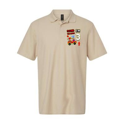 3rd Birthday Fire Truck 3 Year Old Firefighter Softstyle Adult Sport Polo