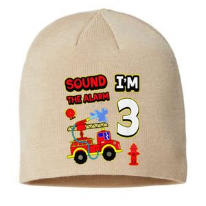 3rd Birthday Fire Truck 3 Year Old Firefighter Sustainable Beanie