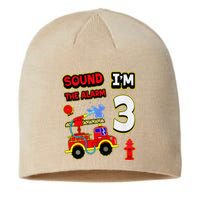 3rd Birthday Fire Truck 3 Year Old Firefighter Sustainable Beanie