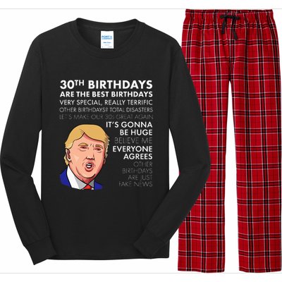 30th Birthday Funny Trump Quote Long Sleeve Pajama Set