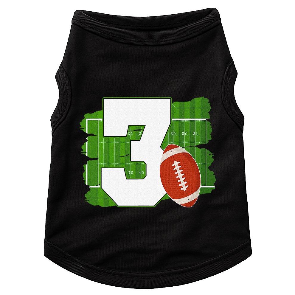 3rd Birthday Football Theme 3 Year Old Football Lover Gift Doggie Tank