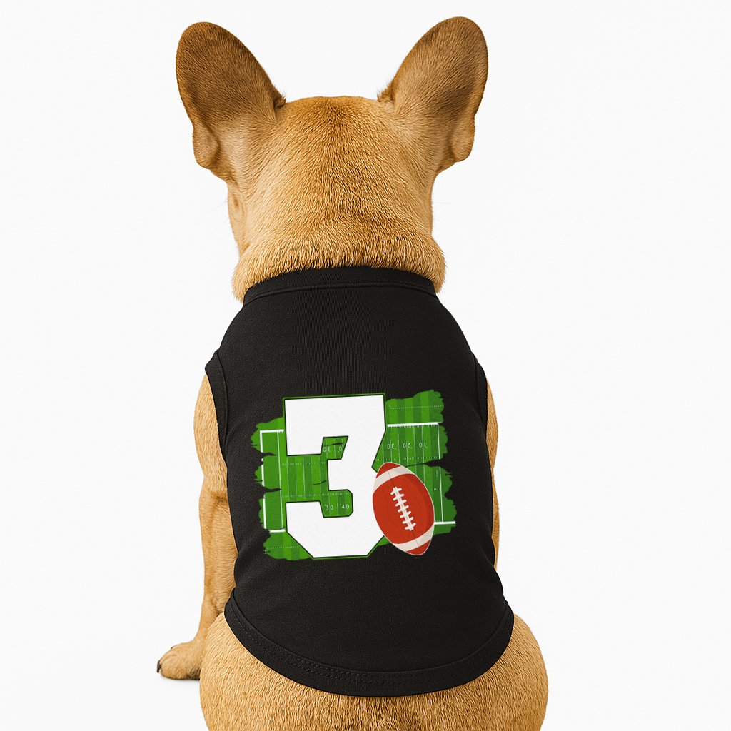 3rd Birthday Football Theme 3 Year Old Football Lover Gift Doggie Tank
