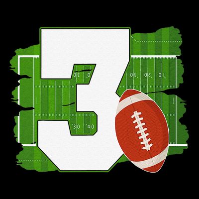 3rd Birthday Football Theme 3 Year Old Football Lover Gift T-Shirt