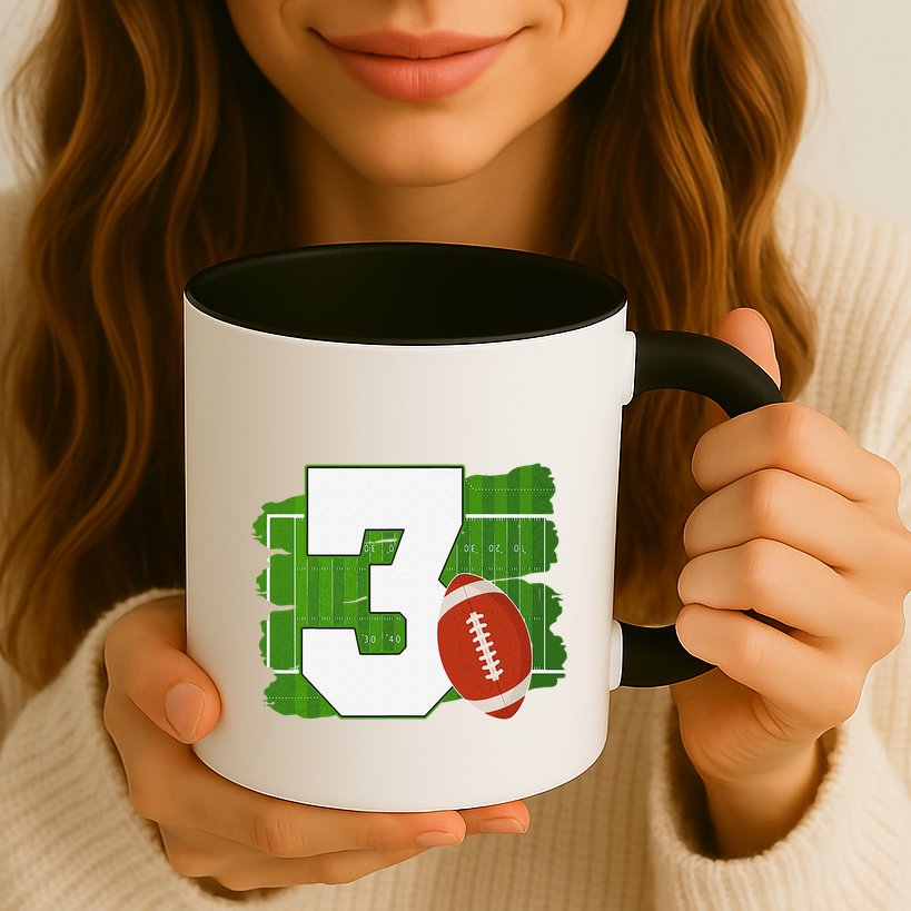 3rd Birthday Football Theme 3 Year Old Football Lover Gift Mug