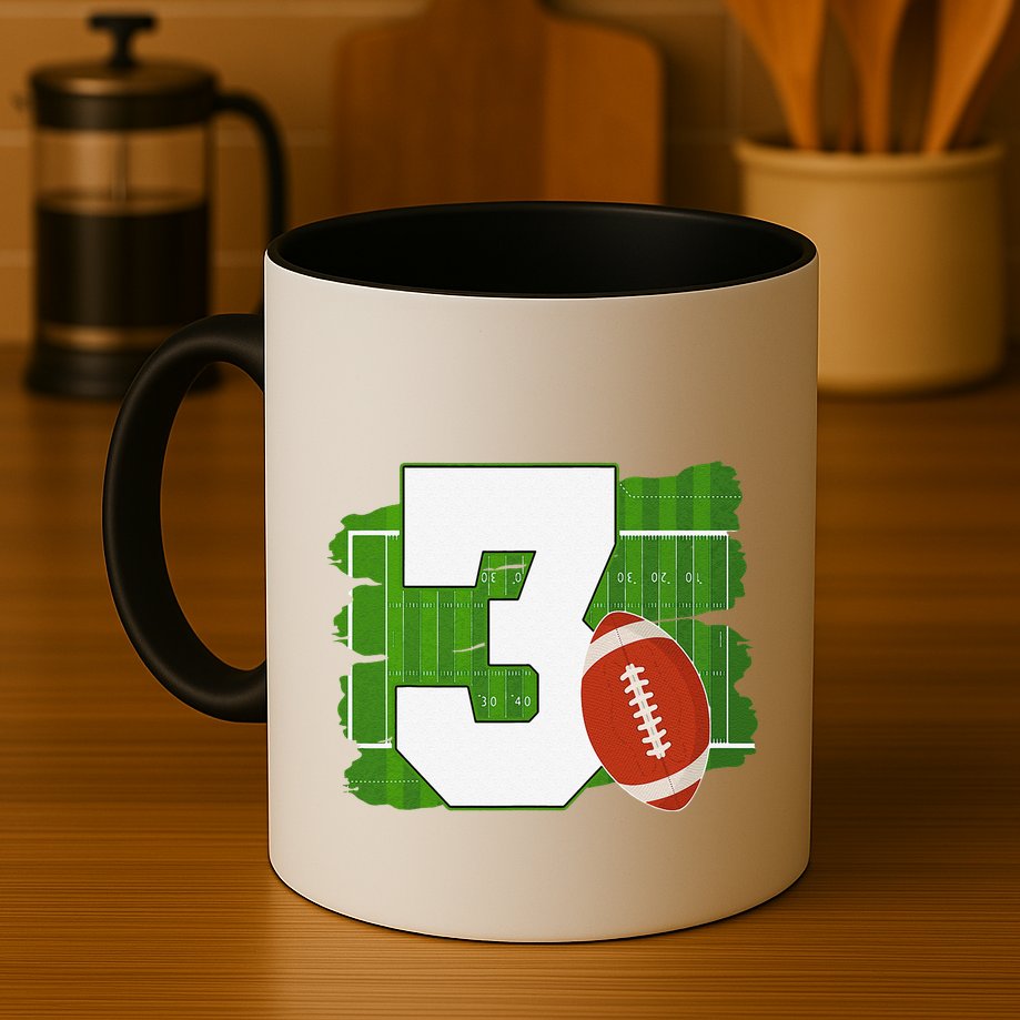 3rd Birthday Football Theme 3 Year Old Football Lover Gift Mug