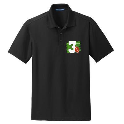 3rd Birthday Football Theme 3 Year Old Football Lover Gift Dry Zone Grid Polo
