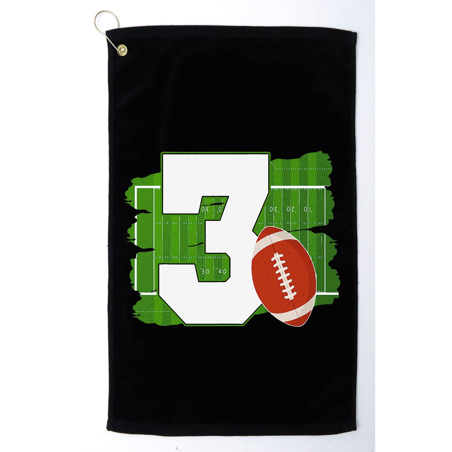 3rd Birthday Football Theme 3 Year Old Football Lover Gift Golf Towel