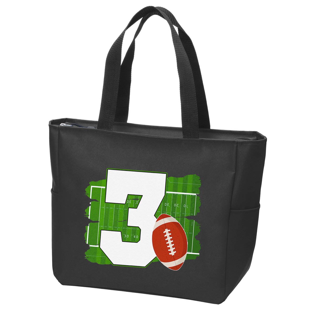 3rd Birthday Football Theme 3 Year Old Football Lover Gift Zip Tote Bag