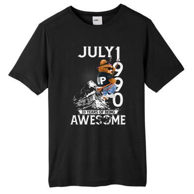 33rd Birthday Gifts Vintage July 1990 33 Years Old Tall Fusion ChromaSoft Performance T-Shirt