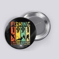 30th Birthday Gifts Vintage 1991 Fishing Lovers Button