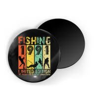 30th Birthday Gifts Vintage 1991 Fishing Lovers Magnet