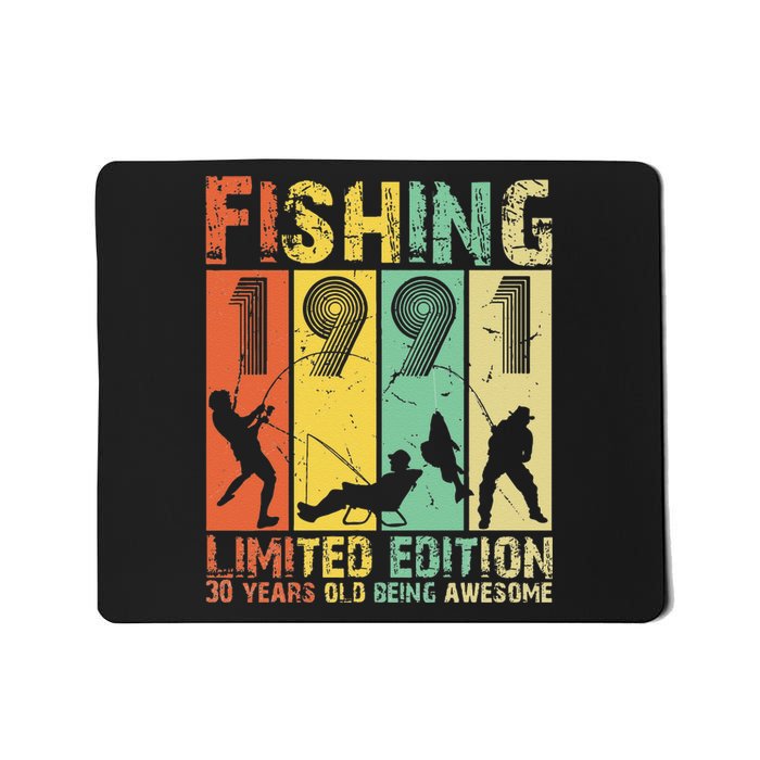 30th Birthday Gifts Vintage 1991 Fishing Lovers Mousepad