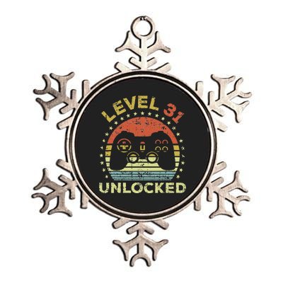 31st Birthday Gaming Level 31 Unlocked Metallic Star Ornament