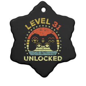 31st Birthday Gaming Level 31 Unlocked Ceramic Star Ornament