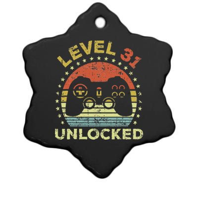 31st Birthday Gaming Level 31 Unlocked Ceramic Star Ornament