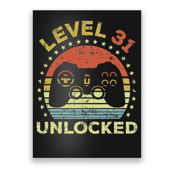 31st Birthday Gaming Level 31 Unlocked Poster