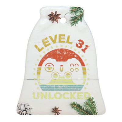 31st Birthday Gaming Level 31 Unlocked Ceramic Bell Ornament