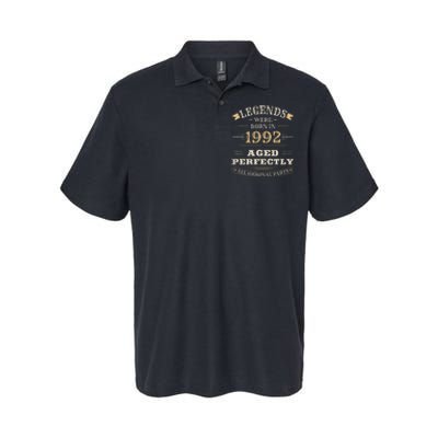 31st Birthday Gift Vintage Legends Born In 1992 31 Years Old Softstyle Adult Sport Polo