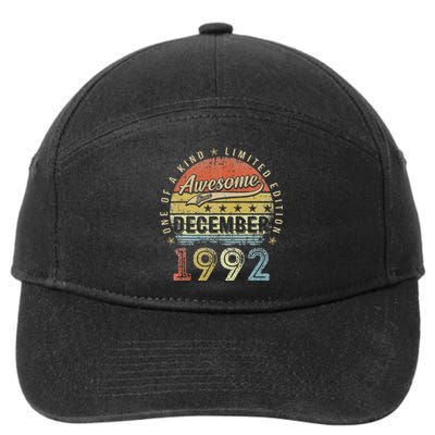 31th Birthday Gift Awesome Since December 1992 31 Year Old 7-Panel Snapback Hat