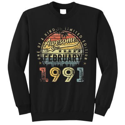 32nd Birthday Gift Awesome Since February 1991 32 Year Old Sweatshirt