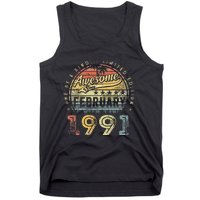 32nd Birthday Gift Awesome Since February 1991 32 Year Old Tank Top