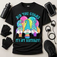 3 Birthday Gnomes Did You Gnome It's My Birthday Balloons Cooling Performance Crew T-Shirt