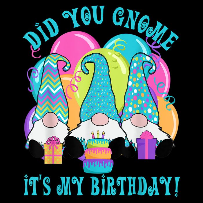 3 Birthday Gnomes Did You Gnome It's My Birthday Balloons Cooling Performance Crew T-Shirt