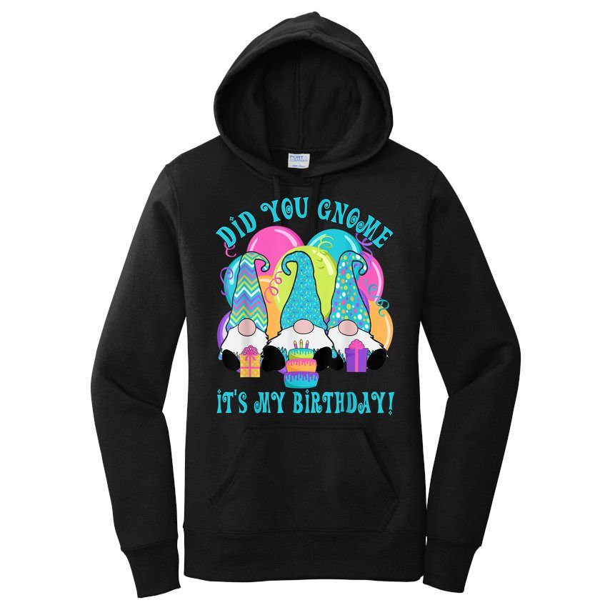 3 Birthday Gnomes Did You Gnome It's My Birthday Balloons Women's Pullover Hoodie