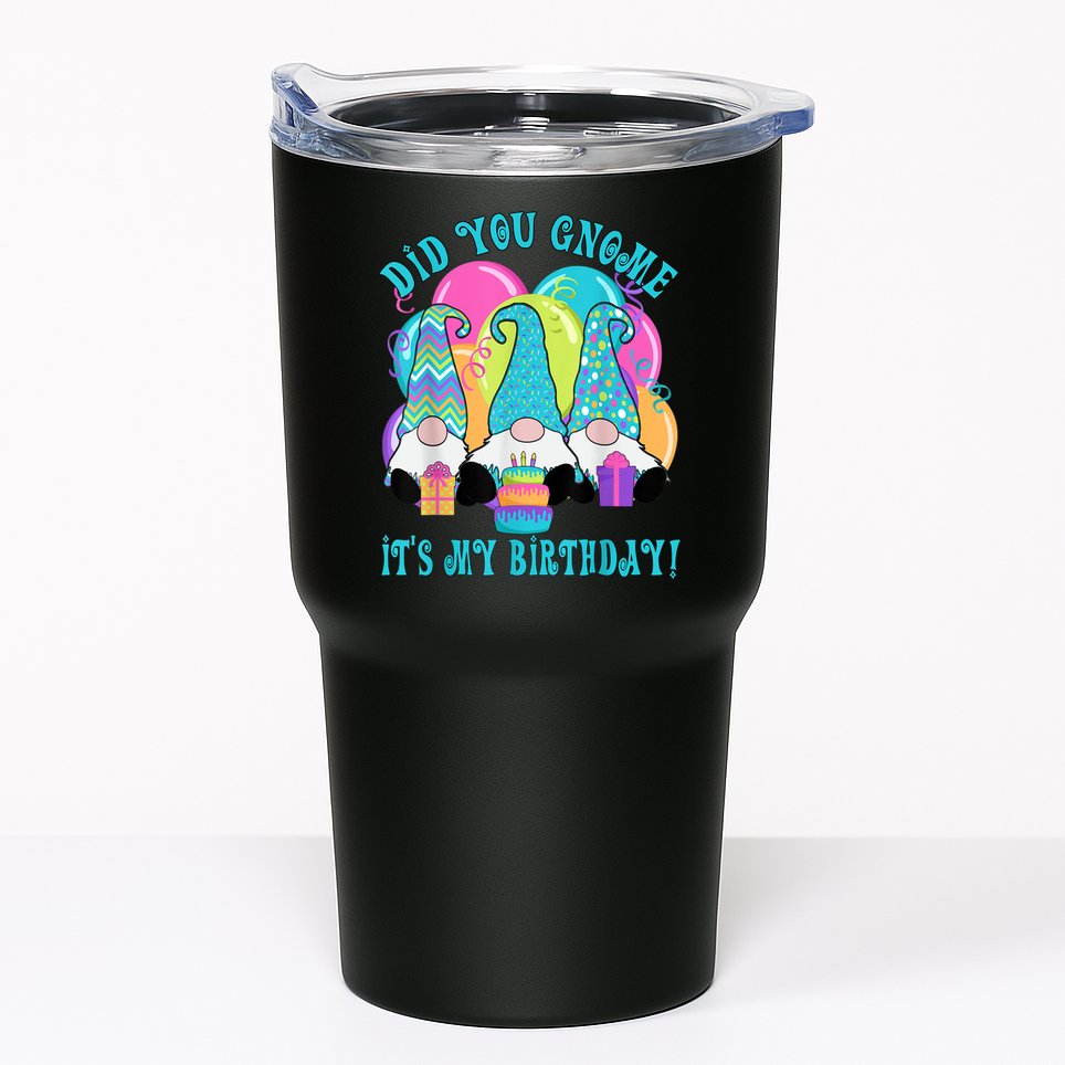 3 Birthday Gnomes Did You Gnome It's My Birthday Balloons Tumbler