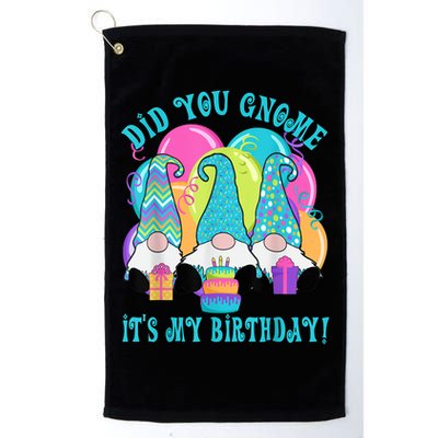 3 Birthday Gnomes Did You Gnome It's My Birthday Balloons Golf Towel