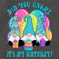 3 Birthday Gnomes Did You Gnome It's My Birthday Balloons Vector Backpack