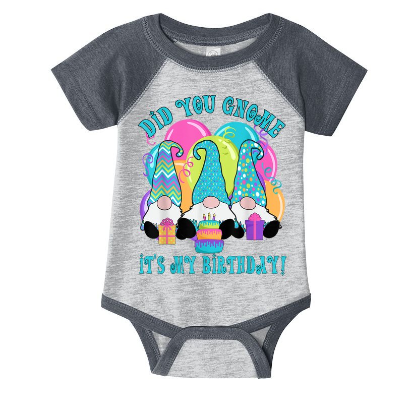 3 Birthday Gnomes Did You Gnome It's My Birthday Balloons Infant Baby Jersey Bodysuit