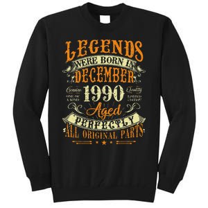 32th Birthday Gift 32 Years Old Legends Born December 1990 Tall Sweatshirt