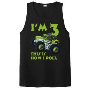 3th Birthday Green Monster Truck 3 Years Old Gift PosiCharge Competitor Tank