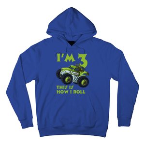 3th Birthday Green Monster Truck 3 Years Old Gift Hoodie