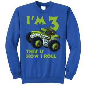 3th Birthday Green Monster Truck 3 Years Old Gift Sweatshirt