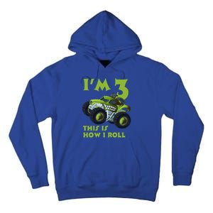 3th Birthday Green Monster Truck 3 Years Old Gift Tall Hoodie