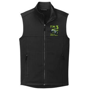 3th Birthday Green Monster Truck 3 Years Old Gift Collective Smooth Fleece Vest