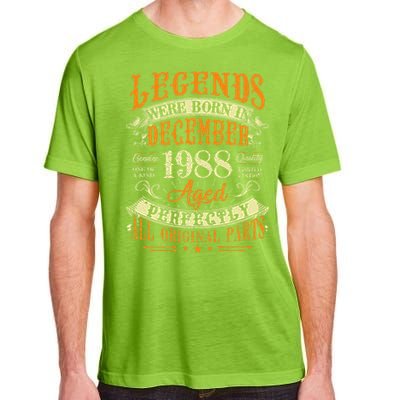 34th Birthday Gift 34 Years Old Legends Born December 1988 Adult ChromaSoft Performance T-Shirt