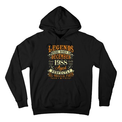 34th Birthday Gift 34 Years Old Legends Born December 1988 Hoodie