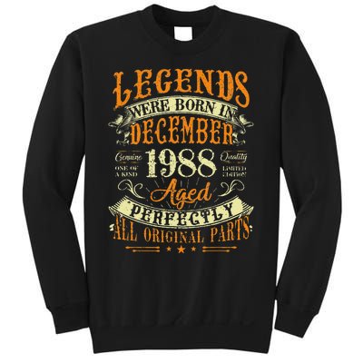 34th Birthday Gift 34 Years Old Legends Born December 1988 Sweatshirt