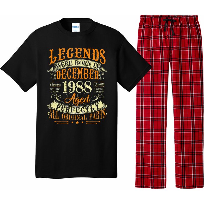 34th Birthday Gift 34 Years Old Legends Born December 1988 Pajama Set