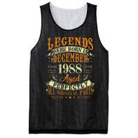 34th Birthday Gift 34 Years Old Legends Born December 1988 Mesh Reversible Basketball Jersey Tank