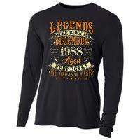 34th Birthday Gift 34 Years Old Legends Born December 1988 Cooling Performance Long Sleeve Crew