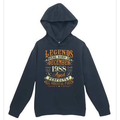 34th Birthday Gift 34 Years Old Legends Born December 1988 Urban Pullover Hoodie