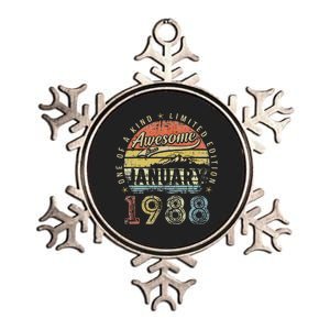 35th Birthday Gift Awesome Since January 1988 35 Year Old Metallic Star Ornament