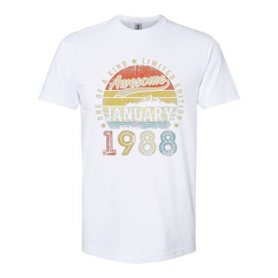 35th Birthday Gift Awesome Since January 1988 35 Year Old Softstyle® CVC T-Shirt