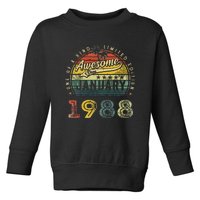 35th Birthday Gift Awesome Since January 1988 35Year Old Toddler Sweatshirt